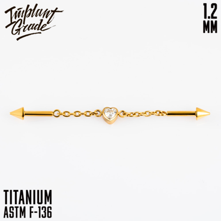 Лабрет "HEART CHAIN GOLD"